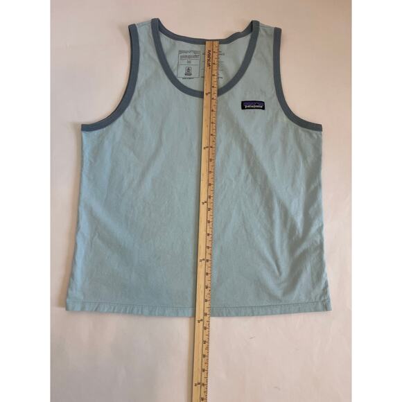 PATAGONIA WOMENS P-6 ORGANIC COTTON TANK FIN BLUE STY37578 SIZE MEDIUM - Picture 8 of 8
